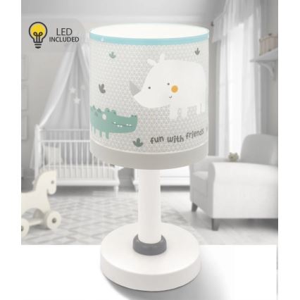 Dalber 60621N - Lampada LED per bambini RHINO&CROCO 1xG4/4W/230V grigia