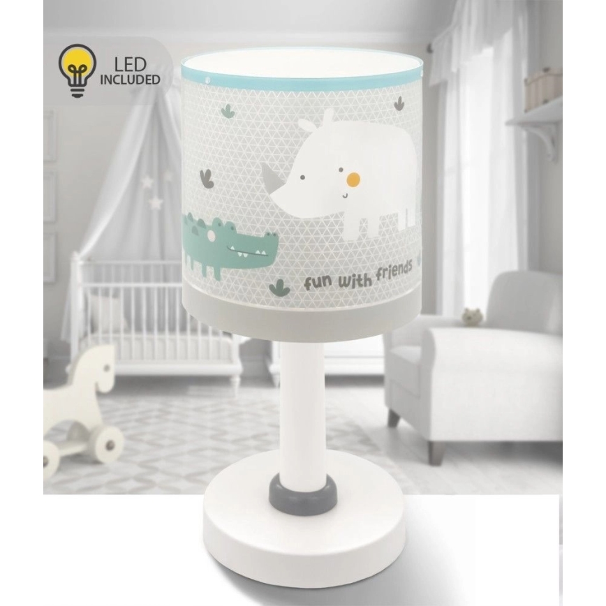 Dalber 60621N - Lampada LED per bambini RHINO&CROCO 1xG4/4W/230V grigia