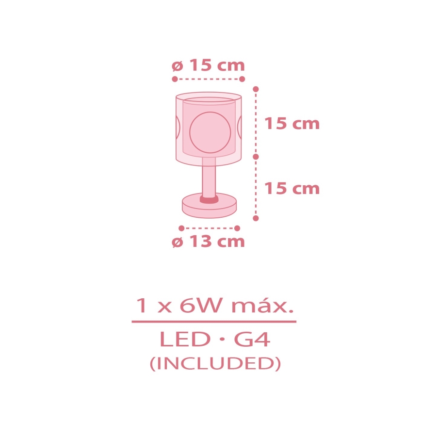Dalber 60911 - Lampada LED per bambini PRINCESS DANCE 1xG4/4W/230V rosa