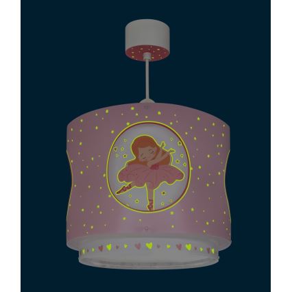Dalber 60912 - Lampadario per cameretta PRINCESS DANCE 1xE27/15W/230V rosa