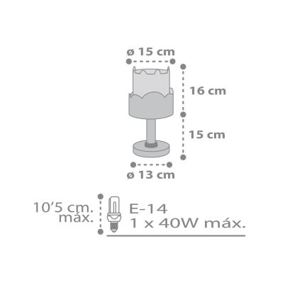 Dalber 61151H - Lampada per bambini BUNNY 1xE14/40W/230V verde