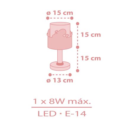 Dalber 61171S - Lampada per bambini WHALE DREAMS 1xE14/8W/230V rosa