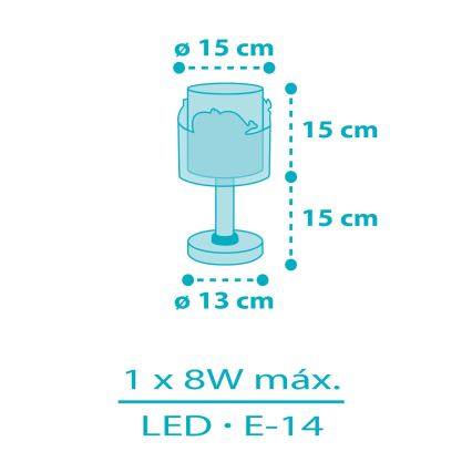 Dalber 61171T - Lampada per bambini WHALE DREAMS 1xE14/8W/230V blu