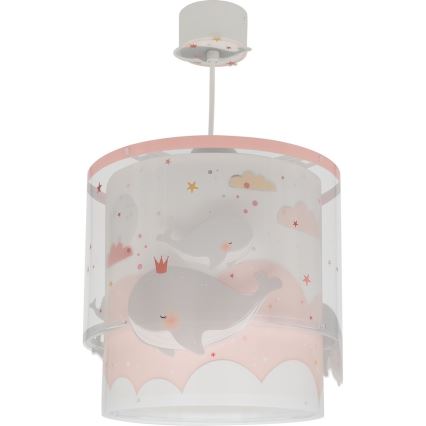 Dalber 61172S - Lampadario per bambini WHALE DREAMS 1xE27/15W/230V rosa