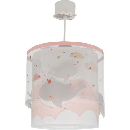 Dalber 61172S - Lampadario per bambini WHALE DREAMS 1xE27/15W/230V rosa