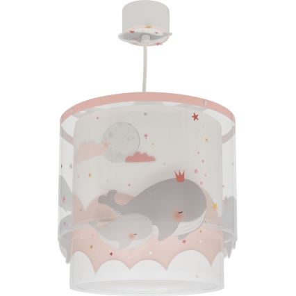 Dalber 61172S - Lampadario per bambini WHALE DREAMS 1xE27/15W/230V rosa