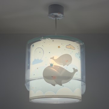 Dalber 61172T - Lampadario per bambini WHALE DREAMS 1xE27/15W/230V blu