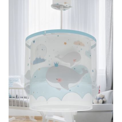 Dalber 61172T - Lampadario per bambini WHALE DREAMS 1xE27/15W/230V blu