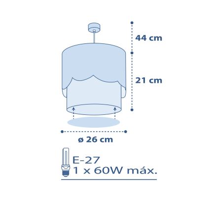 Dalber 61232T - Lampadario per bambini MOON 1xE27/60W/230V