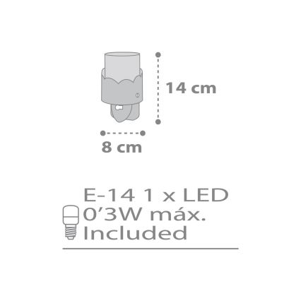 Dalber 61235E - Lampadina LED da presa MOON 1xE14/0,3W/230V