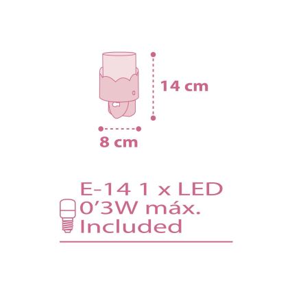 Dalber 61235S - Lampada LED da presa MOON 1xE14/0,3W/230V