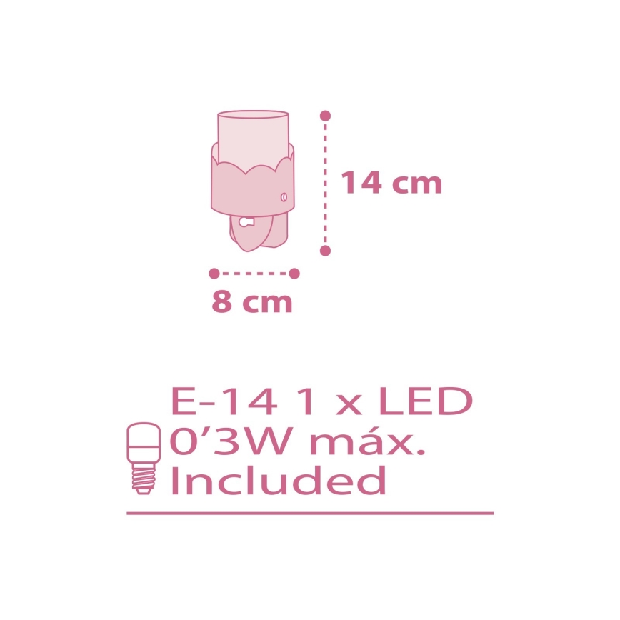 Dalber 61235S - LED Lampada piccola con spina integrata MOON 1xE14/0,5W/230V