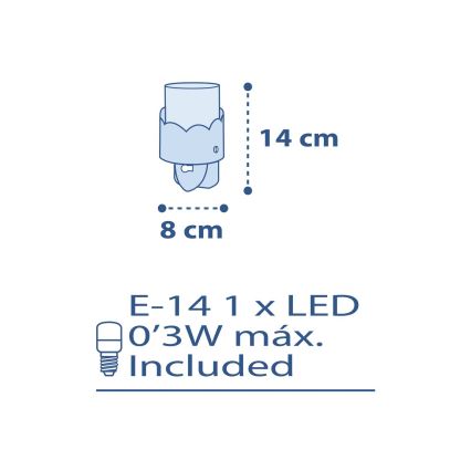 Dalber 61235T - Lampada LED da presa MOON 1xE14/0,3W/230V