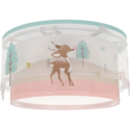 Dalber 61276 - Plafoniera per bambini LOVING DEER 2xE27/15W/230V