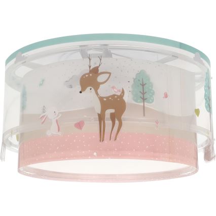 Dalber 61276 - Plafoniera per bambini LOVING DEER 2xE27/15W/230V