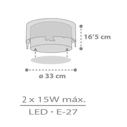 Dalber 61276 - Plafoniera per bambini LOVING DEER 2xE27/15W/230V