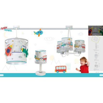 Dalber 61687 - Lampadario per bambini BABY TRAVEL 3xE27/60W/230V