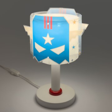 Dalber 61811N - Lampada da comodino LED per bambini BLUE HERO 1xG4/4W/230V bianco/blu