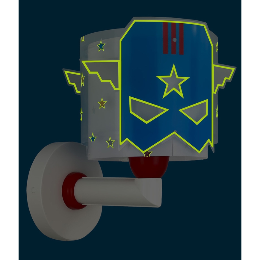 Dalber 61819 - Applique per bambini BLUE HERO 1xE27/15W/230V