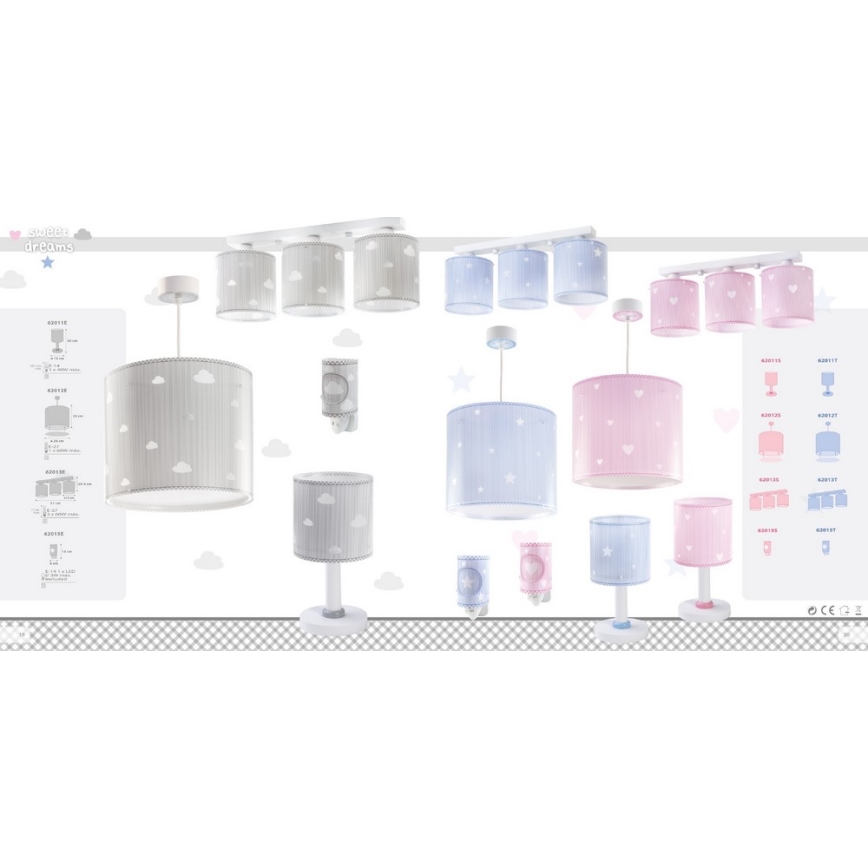Dalber 62012S - Lampadario per bambini SWEET DREAMS 1xE27/60W/230V