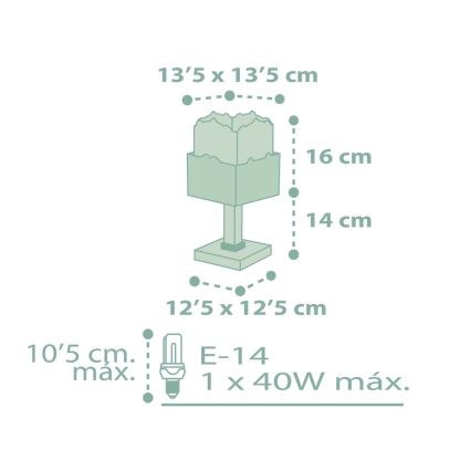 Dalber 63161H - Lampada per bambini PANDA 1xE14/40W/230V verde