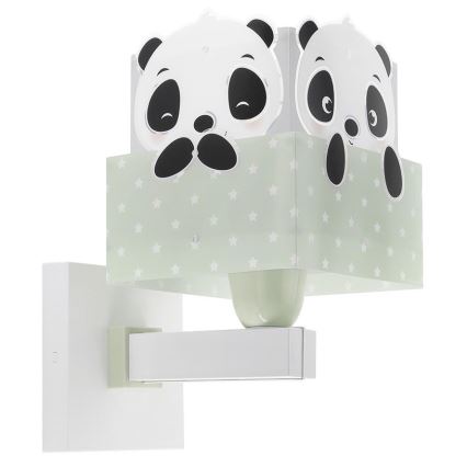 Dalber 63169H - Applique per bambini PANDA 1xE27/60W/230V verde