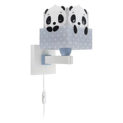 Dalber 63169T - Applique per bambini PANDA 1xE27/60W/230V blu