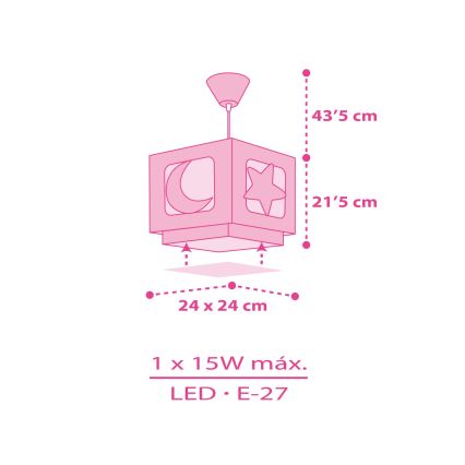 Dalber 63232S - Lampadario per bambini MOON LIGHT 1xE27/60W/230V