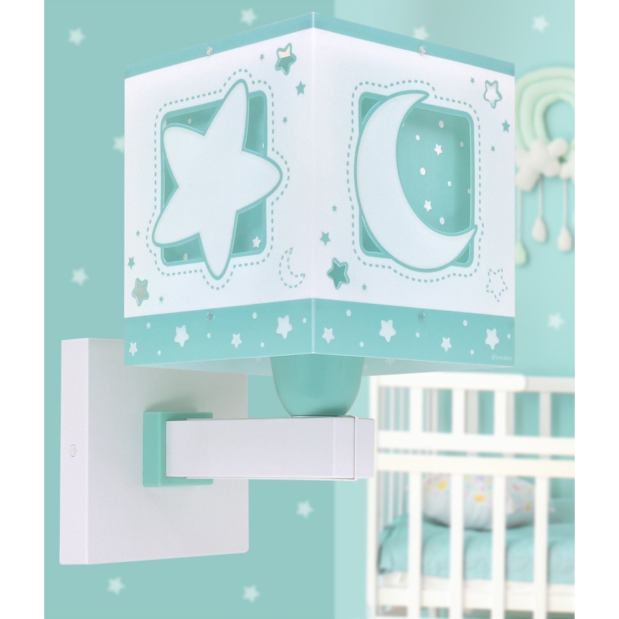 Dalber 63239H - Applique per bambini MOONLIGHT 1xE27/15W/230V verde