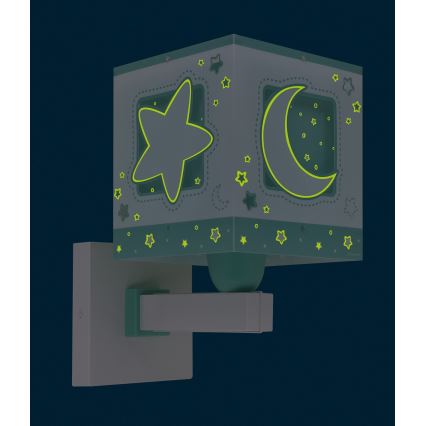 Dalber 63239H - Applique per bambini MOONLIGHT 1xE27/15W/230V verde