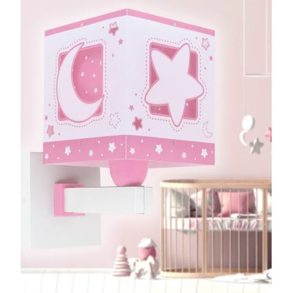 Dalber 63239S - Applique per bambini MOONLIGHT 1xE27/15W/230V rosa