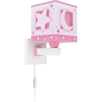 Dalber 63239S - Applique per bambini MOONLIGHT 1xE27/15W/230V rosa