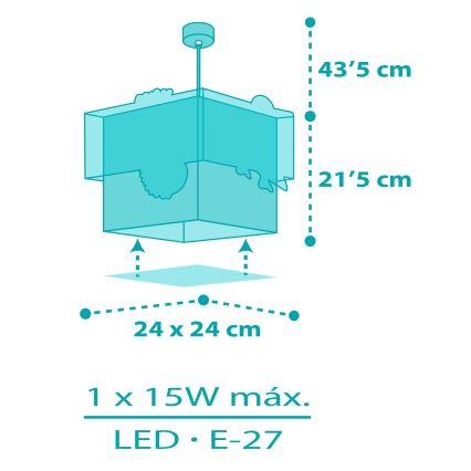 Dalber 63312 - Lampadario per bambini HAPPY JUNGLE 1xE27/15W/230V