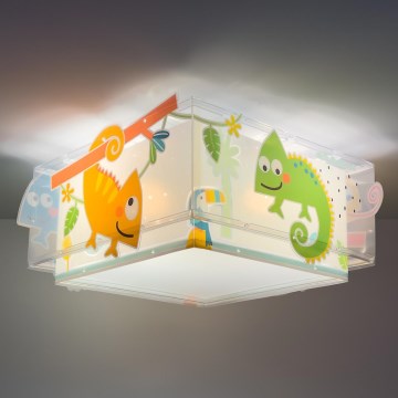 Dalber 63316 - Lampada da soffitto per bambini HAPPY JUNGLE 2xE27/15W/230V
