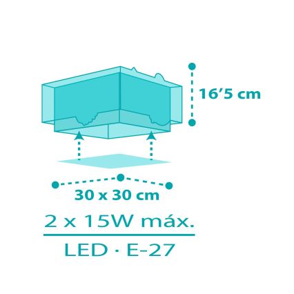 Dalber 63316 - Plafoniera per bambini HAPPY JUNGLE 2xE27/15W/230V