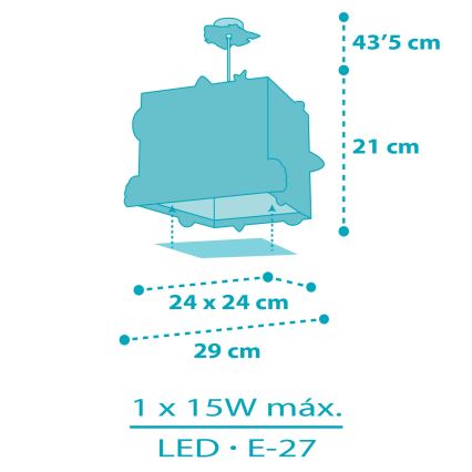 Dalber 63352 - Lampadario per bambini ROCKET 1xE27/15W/230V