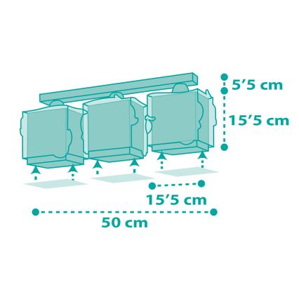 Dalber 63443 - Plafoniera per bambini MERMAIDS 3xE27/60W/230V