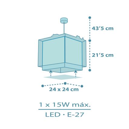 Dalber 63452 - Lampadario per bambini BABY DINOS 1xE27/15W/230V multicolore