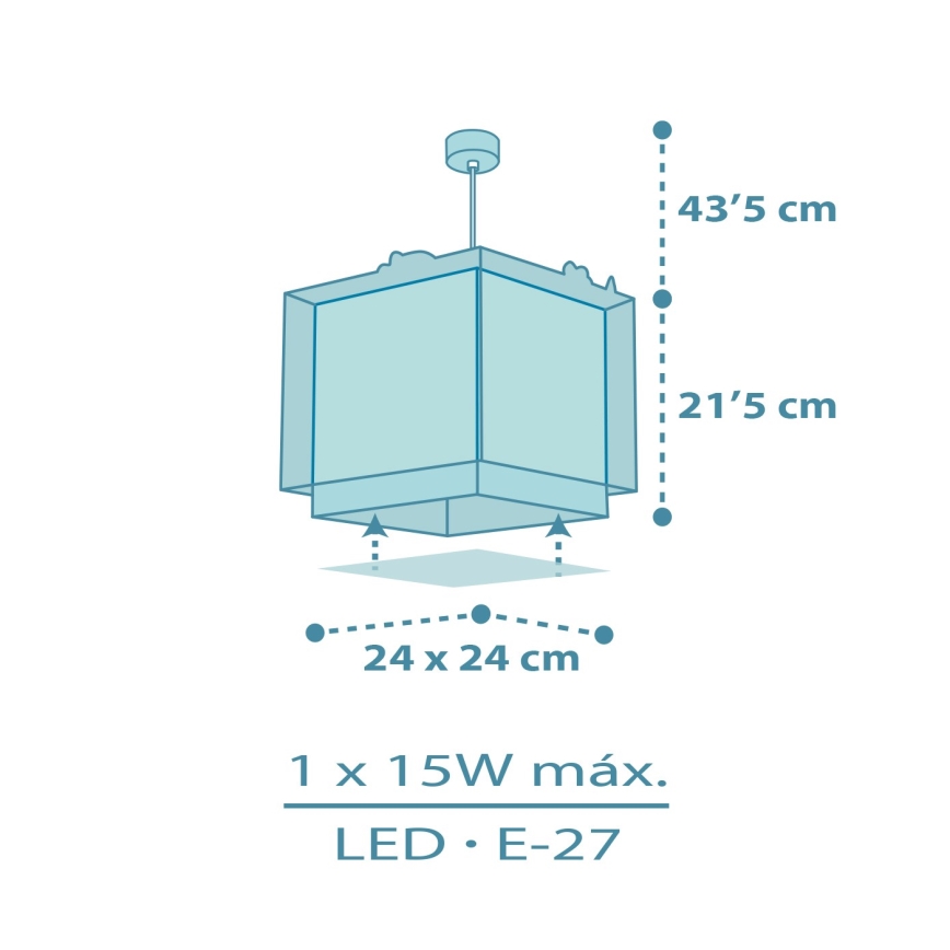 Dalber 63452 - Lampadario per bambini BABY DINOS 1xE27/15W/230V multicolore