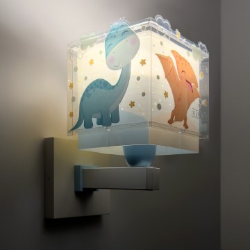 Dalber 63459 - Lampada da parete per bambini BABY DINOS 1xE27/15W/230V multicolore