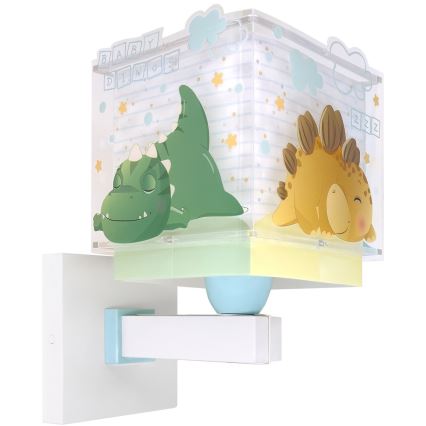 Dalber 63459 - Lampada da parete per bambini BABY DINOS 1xE27/15W/230V multicolore