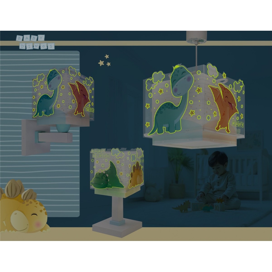 Dalber 63459 - Lampada da parete per bambini BABY DINOS 1xE27/15W/230V multicolore