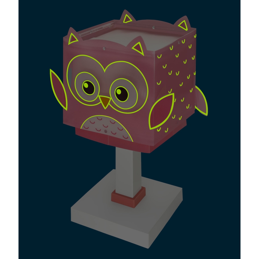 Dalber 64481N - Lampada da comodino LED per bambini LITTLE OWL 1xG4/4W/230V rosa
