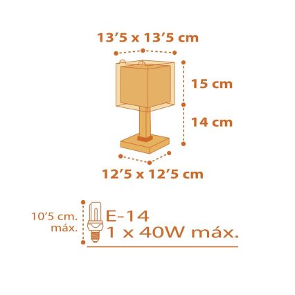 Dalber 64561 - Lampada per bambini  LITTLE TIGER 1xE14/40W/230V