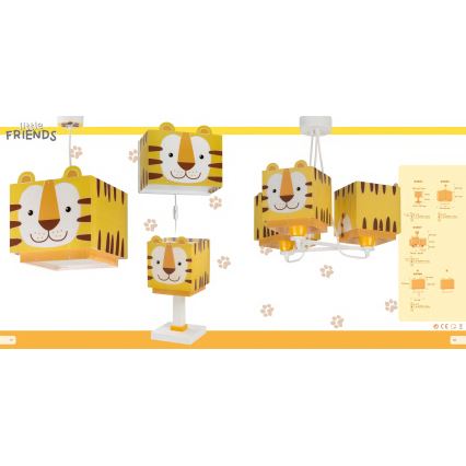 Dalber 64567 - Lampadario per bambini LITTLE TIGER 3xE27/60W/230V