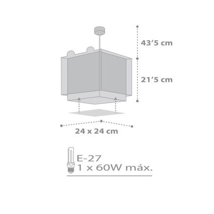 Dalber 64572 - Lampadario per bambini LITTLE TEDDY 1xE27/60W/230V