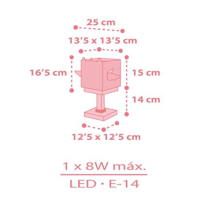 Dalber 64591 - Lampada per bambini LITTLE UNICORN 1xE14/8W/230V