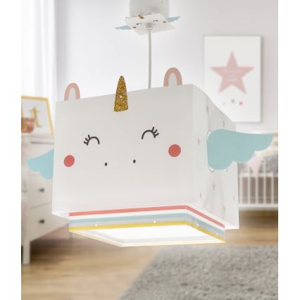 Dalber 64592 - Lampadario per bambini LITTLE UNICORN 1xE27/15W/230V