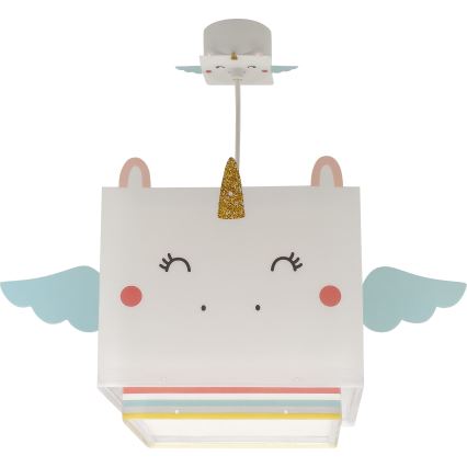 Dalber 64592 - Lampadario per bambini LITTLE UNICORN 1xE27/15W/230V