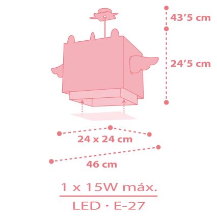 Dalber 64592 - Lampadario per bambini LITTLE UNICORN 1xE27/15W/230V